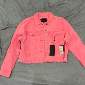 Kendall + Kylie Large Neon Pink Acid denim jacket